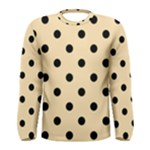Polka Dots - Black on Peach Orange Men s Long Sleeve T-shirt