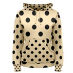 Polka Dots - Black on Peach Orange Women s Pullover Hoodie