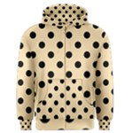 Polka Dots - Black on Peach Orange Men s Zipper Hoodie
