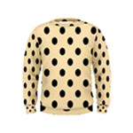Polka Dots - Black on Peach Orange Kid s Sweatshirt