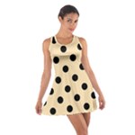 Polka Dots - Black on Peach Orange Cotton Racerback Dress