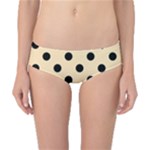 Polka Dots - Black on Peach Orange Classic Bikini Bottoms