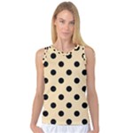 Polka Dots - Black on Peach Orange Women s Basketball Tank Top