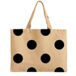 Polka Dots - Black on Peach Orange Zipper Mini Tote Bag