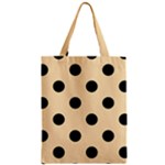 Polka Dots - Black on Peach Orange Zipper Classic Tote Bag