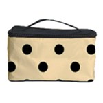 Polka Dots - Black on Peach Orange Cosmetic Storage Case