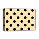 Polka Dots - Black on Peach Orange Deluxe Canvas 18  x 12  (Stretched)