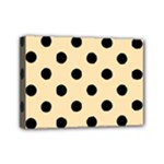 Polka Dots - Black on Peach Orange Mini Canvas 7  x 5  (Stretched)