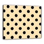 Polka Dots - Black on Peach Orange Canvas 24  x 20  (Stretched)