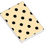 Polka Dots - Black on Peach Orange Large Memo Pads