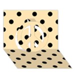Polka Dots - Black on Peach Orange Peace Sign 3D Greeting Card (7x5)