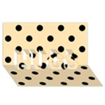 Polka Dots - Black on Peach Orange HUGS 3D Greeting Card (8x4)