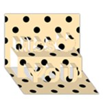 Polka Dots - Black on Peach Orange Miss You 3D Greeting Card (7x5)