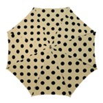 Polka Dots - Black on Peach Orange Golf Umbrella