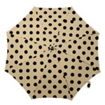 Polka Dots - Black on Peach Orange Hook Handle Umbrella (Small)