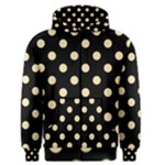Polka Dots - Peach Orange on Black Men s Zipper Hoodie