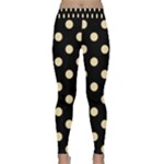 Polka Dots - Peach Orange on Black Yoga Leggings