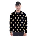 Polka Dots - Peach Orange on Black Wind Breaker (Men)