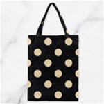 Polka Dots - Peach Orange on Black Classic Tote Bag