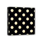 Polka Dots - Peach Orange on Black Mini Canvas 4  x 4  (Stretched)