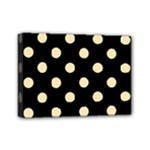 Polka Dots - Peach Orange on Black Mini Canvas 7  x 5  (Stretched)