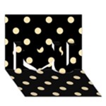 Polka Dots - Peach Orange on Black I Love You 3D Greeting Card (7x5)