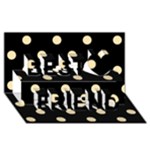 Polka Dots - Peach Orange on Black Best Friends 3D Greeting Card (8x4)