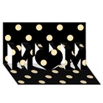 Polka Dots - Peach Orange on Black MOM 3D Greeting Card (8x4)