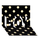 Polka Dots - Peach Orange on Black BOY 3D Greeting Card (7x5)
