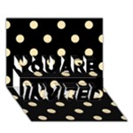 Polka Dots - Peach Orange on Black YOU ARE INVITED 3D Greeting Card (7x5)