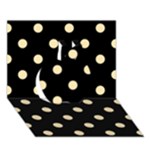 Polka Dots - Peach Orange on Black Apple 3D Greeting Card (7x5)