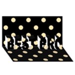 Polka Dots - Peach Orange on Black BEST BRO 3D Greeting Card (8x4)