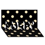 Polka Dots - Peach Orange on Black SORRY 3D Greeting Card (8x4)