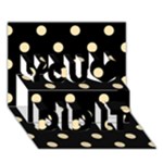 Polka Dots - Peach Orange on Black You Did It 3D Greeting Card (7x5)