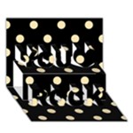 Polka Dots - Peach Orange on Black You Rock 3D Greeting Card (7x5)