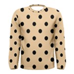 Polka Dots - Black on Sunset Orange Men s Long Sleeve T-shirt