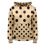 Polka Dots - Black on Sunset Orange Women s Pullover Hoodie