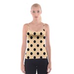 Polka Dots - Black on Sunset Orange Spaghetti Strap Top