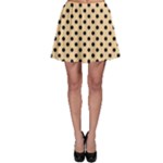 Polka Dots - Black on Sunset Orange Skater Skirt