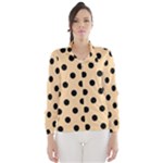 Polka Dots - Black on Sunset Orange Wind Breaker (Women)