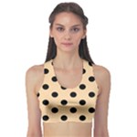 Polka Dots - Black on Sunset Orange Women s Sports Bra