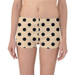 Polka Dots - Black on Sunset Orange Reversible Boyleg Bikini Bottoms