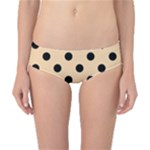 Polka Dots - Black on Sunset Orange Classic Bikini Bottoms