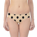 Polka Dots - Black on Sunset Orange Hipster Bikini Bottoms