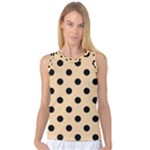 Polka Dots - Black on Sunset Orange Women s Basketball Tank Top