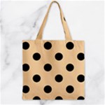 Polka Dots - Black on Sunset Orange Zipper Grocery Tote Bag