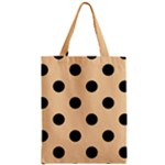 Polka Dots - Black on Sunset Orange Zipper Classic Tote Bag
