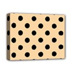 Polka Dots - Black on Sunset Orange Deluxe Canvas 14  x 11  (Stretched)