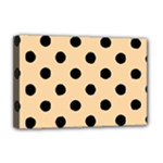 Polka Dots - Black on Sunset Orange Deluxe Canvas 18  x 12  (Stretched)