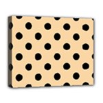 Polka Dots - Black on Sunset Orange Deluxe Canvas 20  x 16  (Stretched)